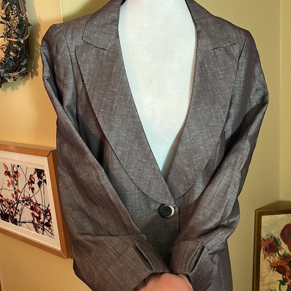 Lafayette 148 NY Size 12 Blazer Jacket Virgin Wool + Linen $488 NEWS - Picture 5 of 13